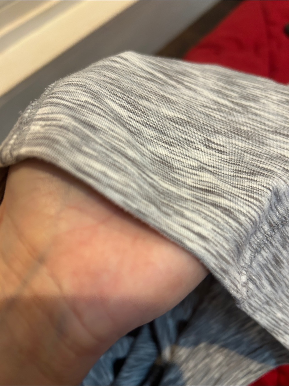 Vintage Athleta Quarter Zip Heathered Gray Space Dye | Large | Thumb Holes - Picture 9 of 9